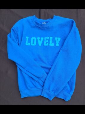 Gildan Bright Blue Graphic Crewneck Sweatshirt